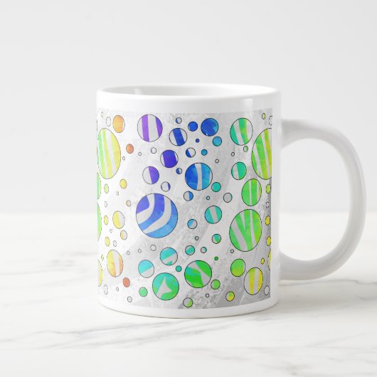 Zebra Rainbow und White Print Jumbo-Tasse (Rechts)