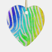 Zebra Rainbow und White Print Keramik Ornament (Rechts)