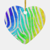 Zebra Rainbow und White Print Keramik Ornament (Vorne)