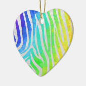 Zebra Rainbow und White Print Keramik Ornament (Links)