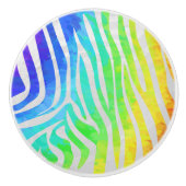 Zebra Rainbow und White Print Keramikknauf (Vorderseite)