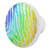 Zebra Rainbow und White Print Keramikknauf (Rechts)