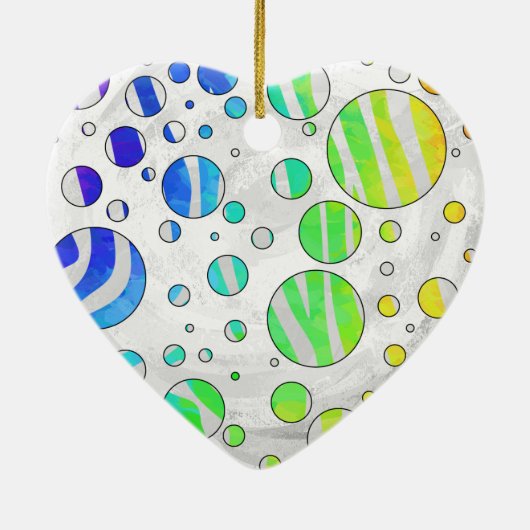 Zebra Rainbow und White Print Keramikornament (Hinten)