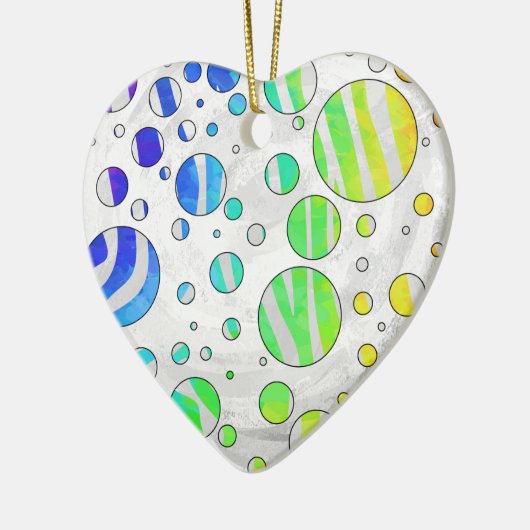Zebra Rainbow und White Print Keramikornament (Links)
