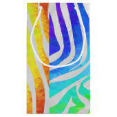 Zebra Rainbow und White Print Kleine Geschenktüte (Rückseite)