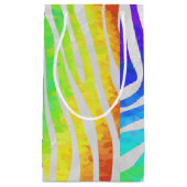 Zebra Rainbow und White Print Kleine Geschenktüte (Vorderseite)