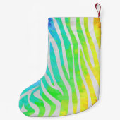Zebra Rainbow und White Print Kleiner Weihnachtsstrumpf (Rückseite)