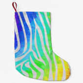 Zebra Rainbow und White Print Kleiner Weihnachtsstrumpf (Vorderseite)