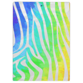 Zebra Rainbow und White Print Klemmbrett (Rückseite)