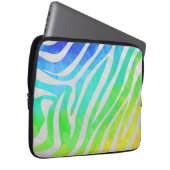 Zebra Rainbow und White Print Laptopschutzhülle (Vorne Rechts)