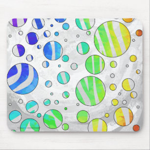 Zebra Rainbow und White Print Mousepad