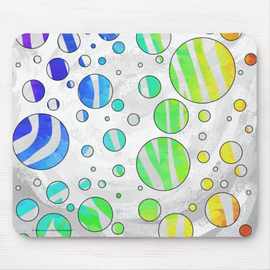 Zebra Rainbow und White Print Mousepad (Vorne)