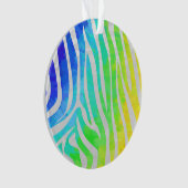 Zebra Rainbow und White Print Ornament (Vorderseite)