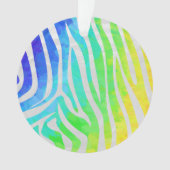 Zebra Rainbow und White Print Ornament (Vorderseite)