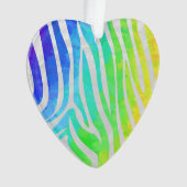 Zebra Rainbow und White Print Ornament (Vorderseite)