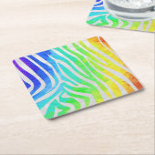 Zebra Rainbow und White Print Rechteckiger Pappuntersetzer (angewinkelt)