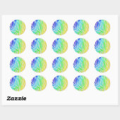Zebra Rainbow und White Print Runder Aufkleber (Blatt)