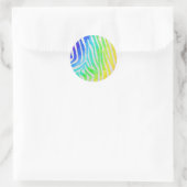 Zebra Rainbow und White Print Runder Aufkleber (Tasche)