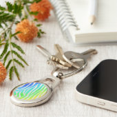 Zebra Rainbow und White Print Schlüsselanhänger (Seite)