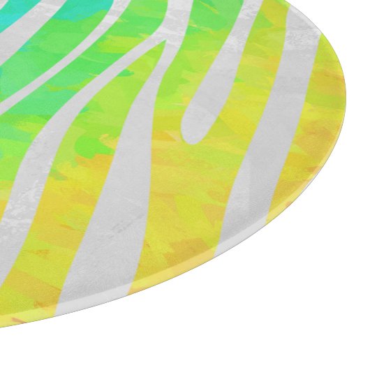 Zebra Rainbow und White Print Schneidebrett (Ecke)