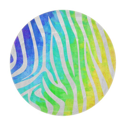 Zebra Rainbow und White Print Schneidebrett (Vorderseite)