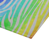 Zebra Rainbow und White Print Schneidebrett (Ecke)
