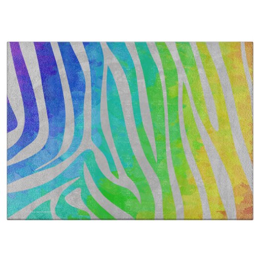 Zebra Rainbow und White Print Schneidebrett (Vorderseite)