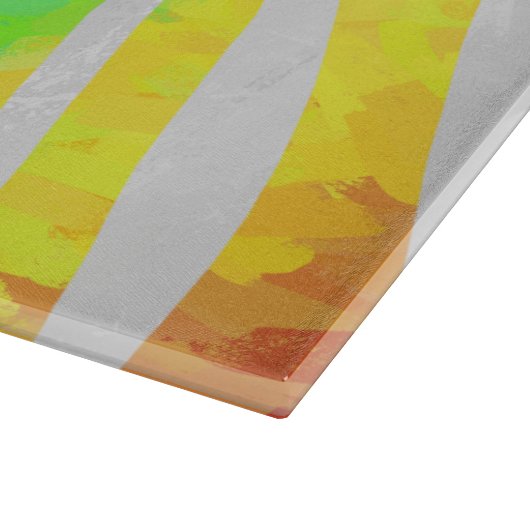Zebra Rainbow und White Print Schneidebrett (Ecke)