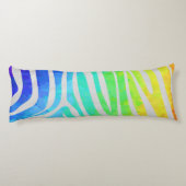 Zebra Rainbow und White Print Seitenschläferkissen (Rückseite)