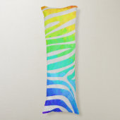 Zebra Rainbow und White Print Seitenschläferkissen (Vorderseite Vertikal)