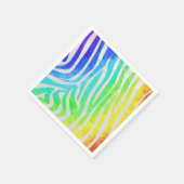 Zebra Rainbow und White Print Serviette (Ecke)