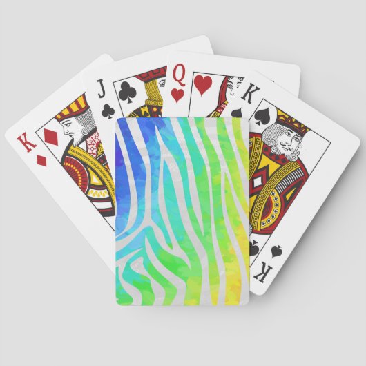 Zebra Rainbow und White Print Spielkarten (Rückseite)