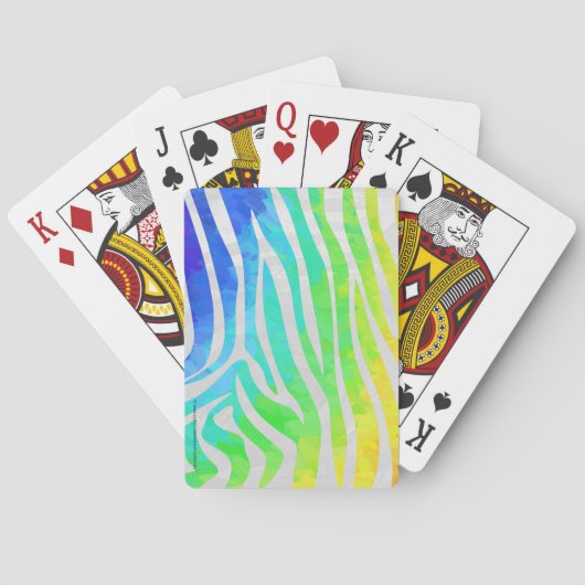 Zebra Rainbow und White Print Spielkarten (Rückseite)