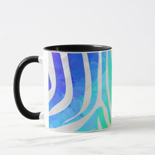 Zebra Rainbow und White Print Tasse (Links)