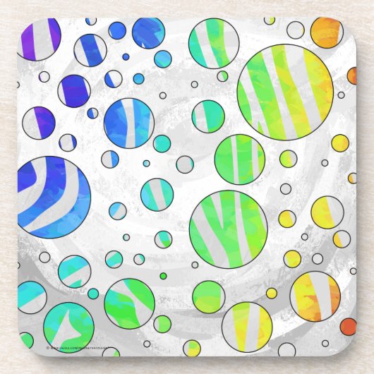 Zebra Rainbow und White Print Untersetzer (Vorderseite)