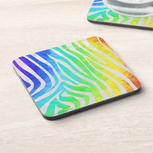 Zebra Rainbow und White Print Untersetzer (Linke Seite)