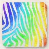 Zebra Rainbow und White Print Untersetzer (Vorderseite)