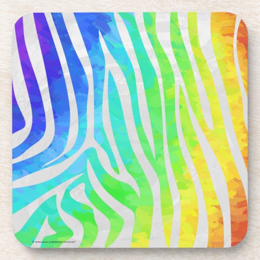 Zebra Rainbow und White Print Untersetzer (Vorderseite)