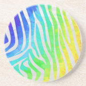 Zebra Rainbow und White Print Untersetzer (Vorne)