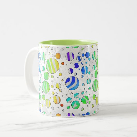 Zebra Rainbow und White Print Zweifarbige Tasse (Vorderseite Links)