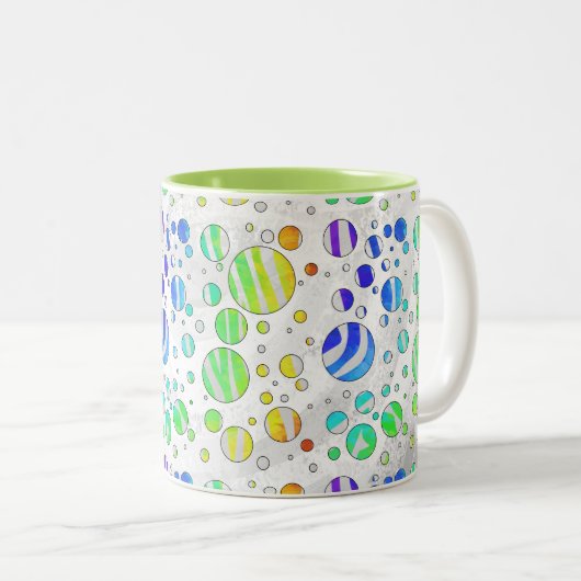 Zebra Rainbow und White Print Zweifarbige Tasse (VorderseiteRechts)