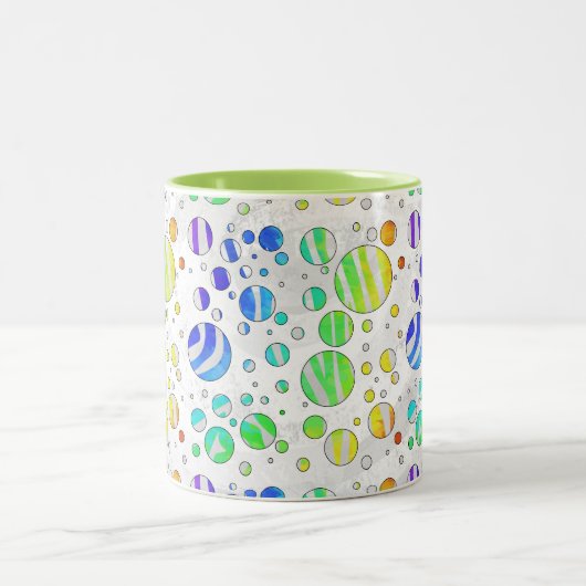 Zebra Rainbow und White Print Zweifarbige Tasse (Mittel)