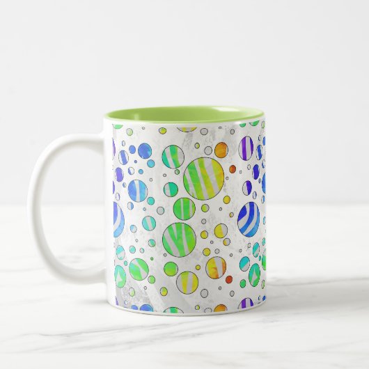 Zebra Rainbow und White Print Zweifarbige Tasse (Links)