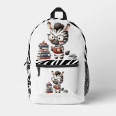 Zebra Reading Bücher. Bedruckter Rucksack (Vorderseite)