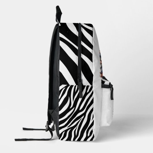 Zebra Reading Bücher. Bedruckter Rucksack (Links)