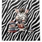 Zebra Reading Bücher. Duschvorhang (Vorderseite)
