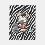 Zebra Reading Bücher. Fleecedecke (Vorderseite)