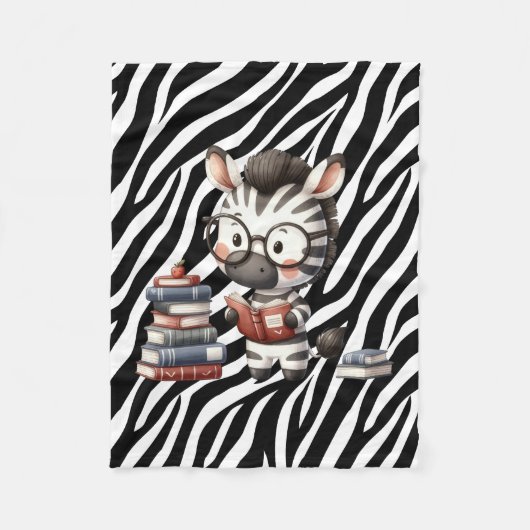 Zebra Reading Bücher. Fleecedecke (Vorderseite)