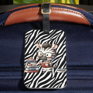 Zebra Reading Bücher. Gepäckanhänger