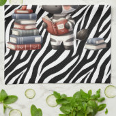 Zebra Reading Bücher. Geschirrtuch (Gefaltet)
